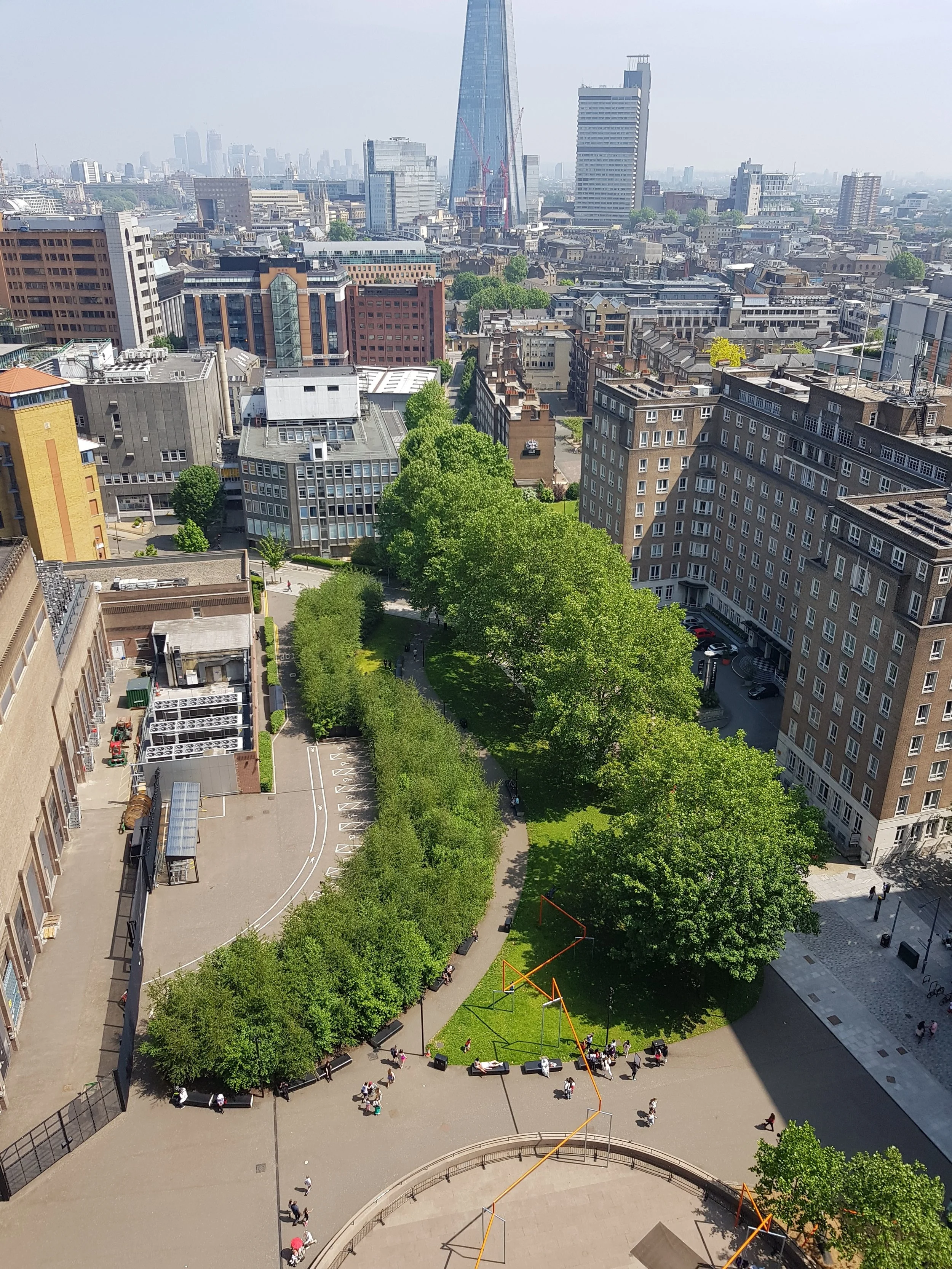 A sinuous swathe of green bringing much needed curves into the sharp edges of the built environment 