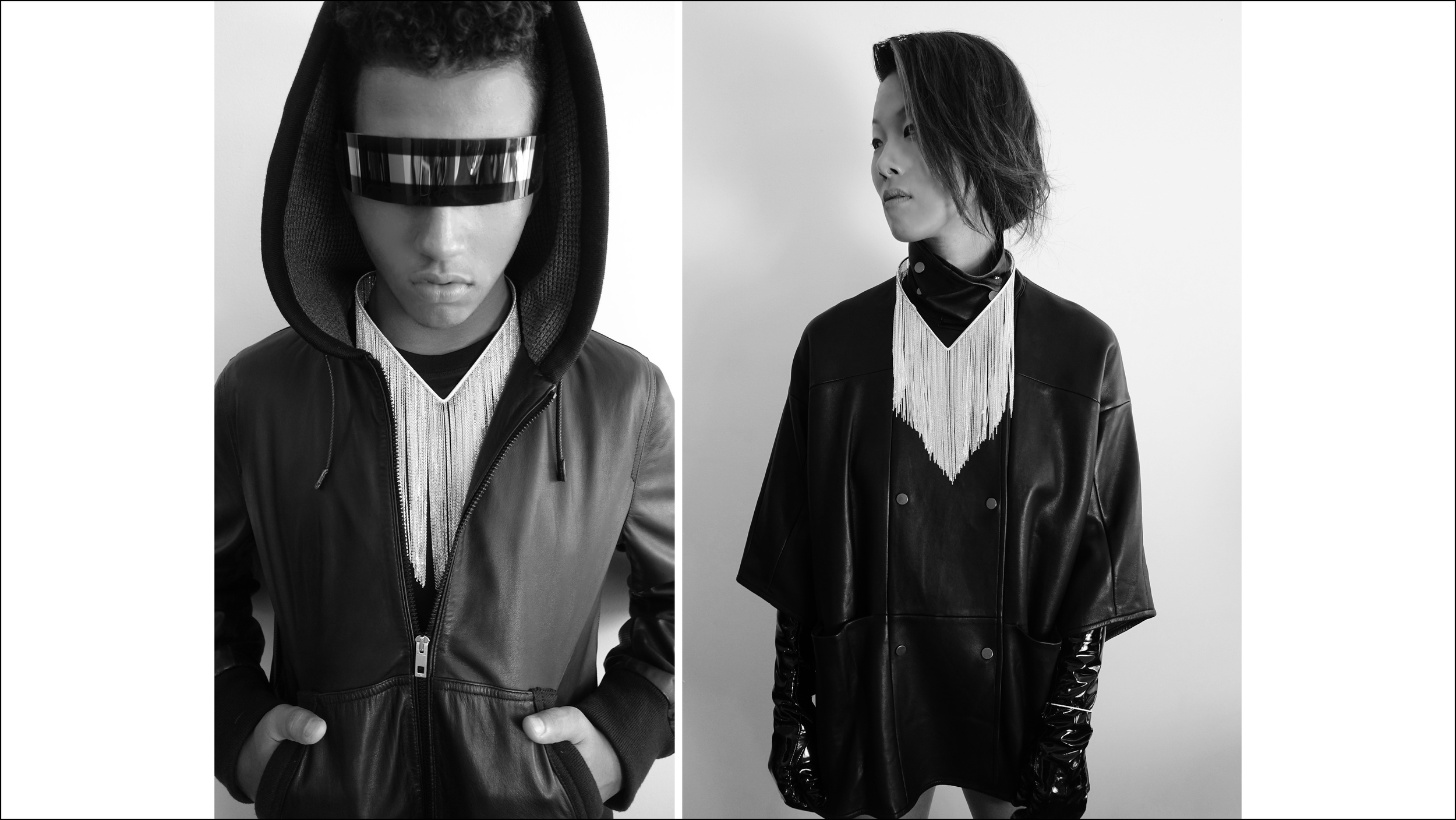 All photography, jewelry, styling and design direction: Simon Alcantara Cinematography: Simon Alcantara Models: Riji Suh and Maxmillion Makeup, hair, and grooming: Griselle Rosario Beauty Assitant: Jennifer Molina Poetry: Jermaine Brown Post Production: Max Rosario Produced by Creative Collective Col-LAB