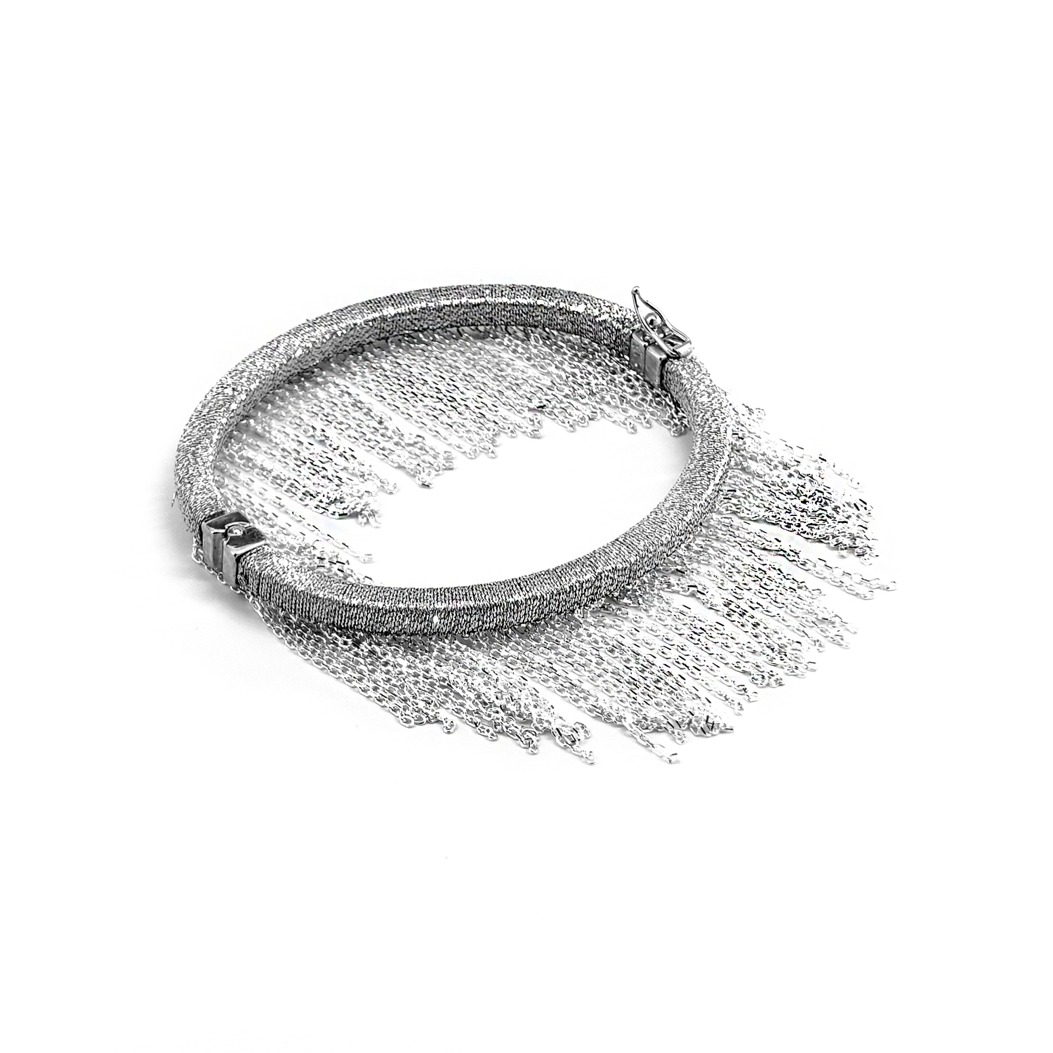 SIMON LLC STERLING CHAIN SILVER WITH BSC101 WOVEN STERLING — SILVER HAND SS FRINGE 1\