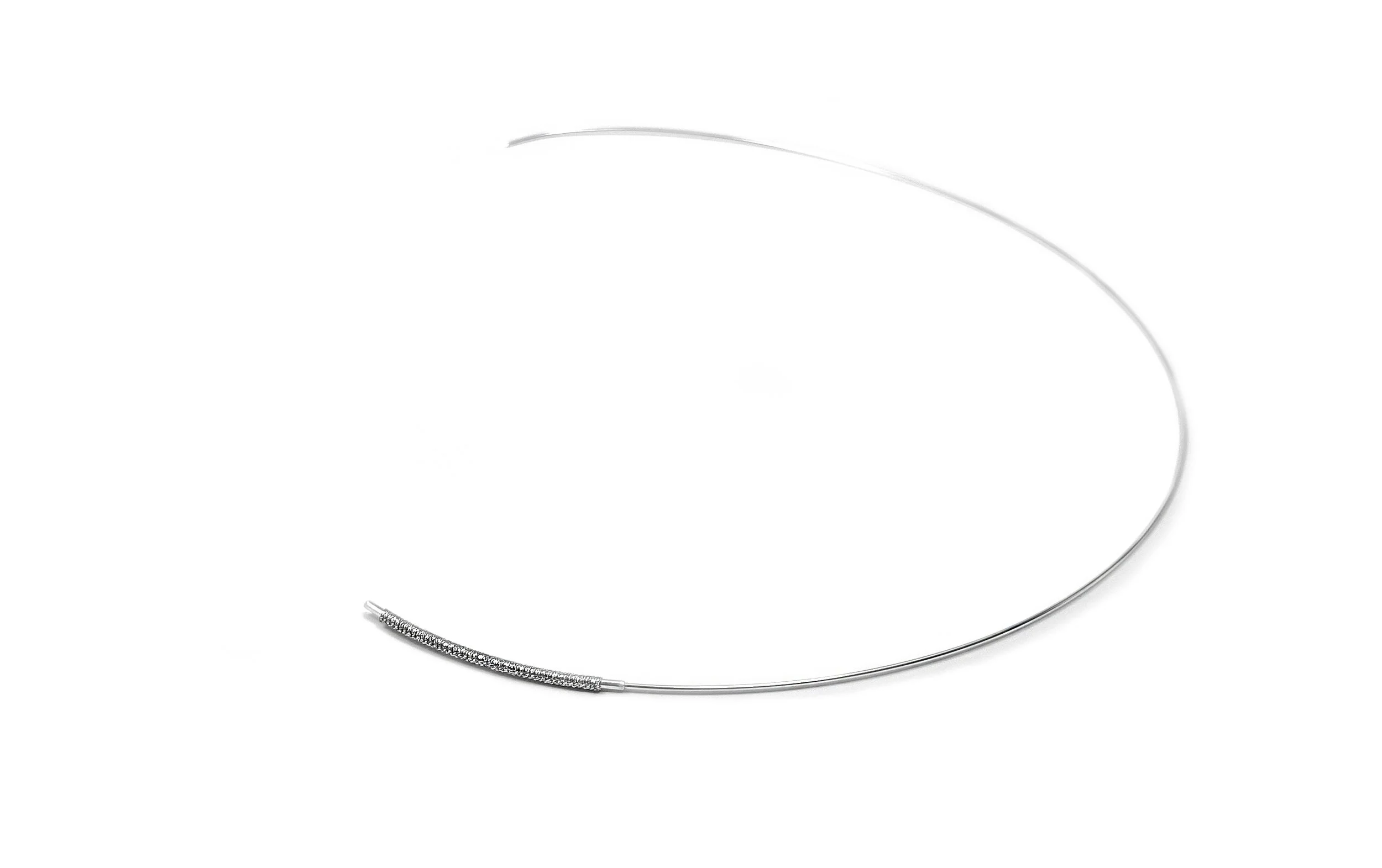 AQN115 STERLING SILVER THIN CHOKER WITH HAND WOVEN SLIDE CLOSURE open view.jpg