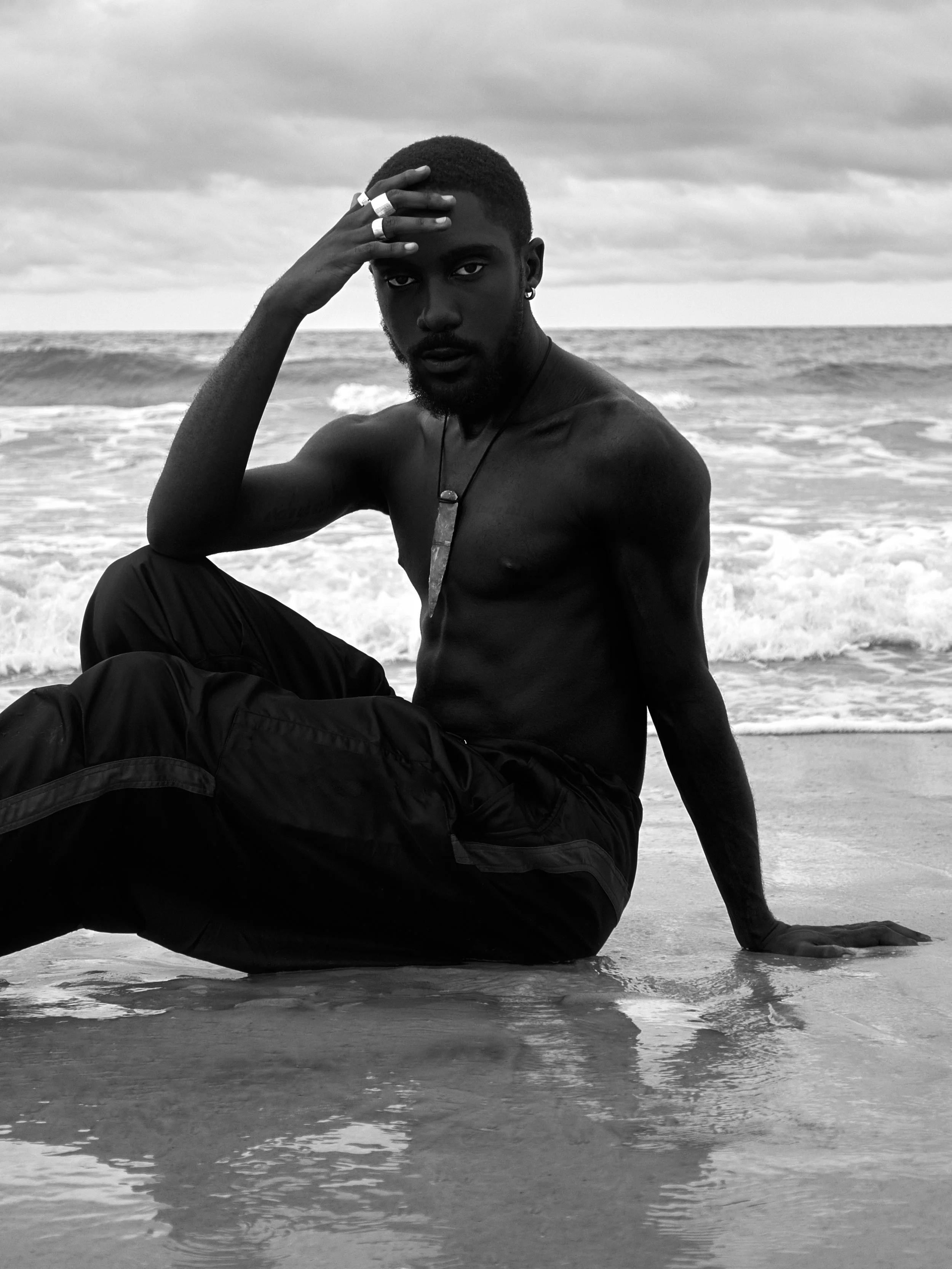 PHOTOGRAPHY BY MAXMILLION, MODEL: CABIAS WEARING SIMON ALCANTARA SPEAR HEAD AND DIAMOND PENDANT AND ALPHA ONE RINGS