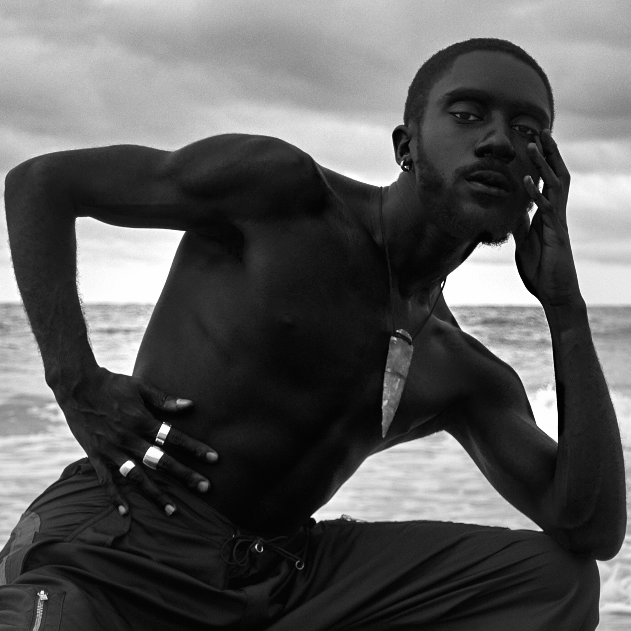PHOTOGRAPHY BY MAXMILLION, MODEL: CABIAS WEARING SIMON ALCANTARA SPEAR HEAD AND DIAMOND PENDANT AND ALPHA ONE RINGS