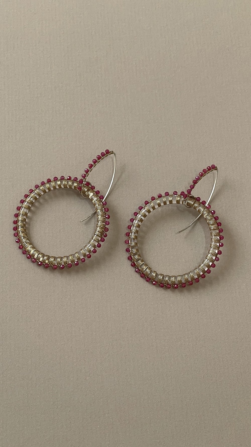 AQE112 LARGE STERLING SILVER HAND WOVEN SHINY SILVER HOOPS. AVAILABLE IN  75MM, 60MM, 50MM, AND 40MM SIZES — SIMON ALCANTARA LLC