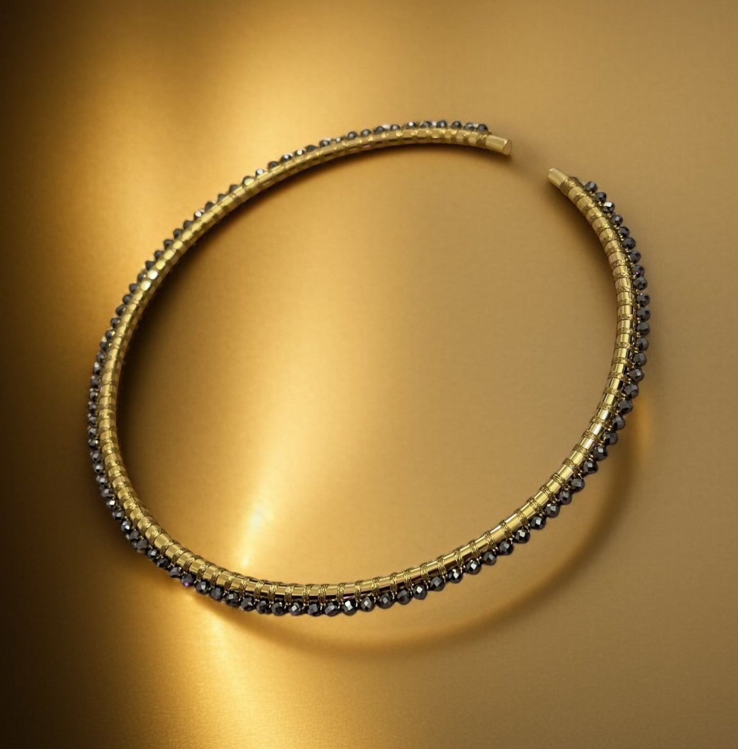 NBG103+18KT+GOLD+VERMEIL+%28GOLD+OVER+STERLING%29++4MM+NECK+COLLAR+HANDWOVEN+WITH+TERAHERTZ+AND+GOLD+CORD+AD.png