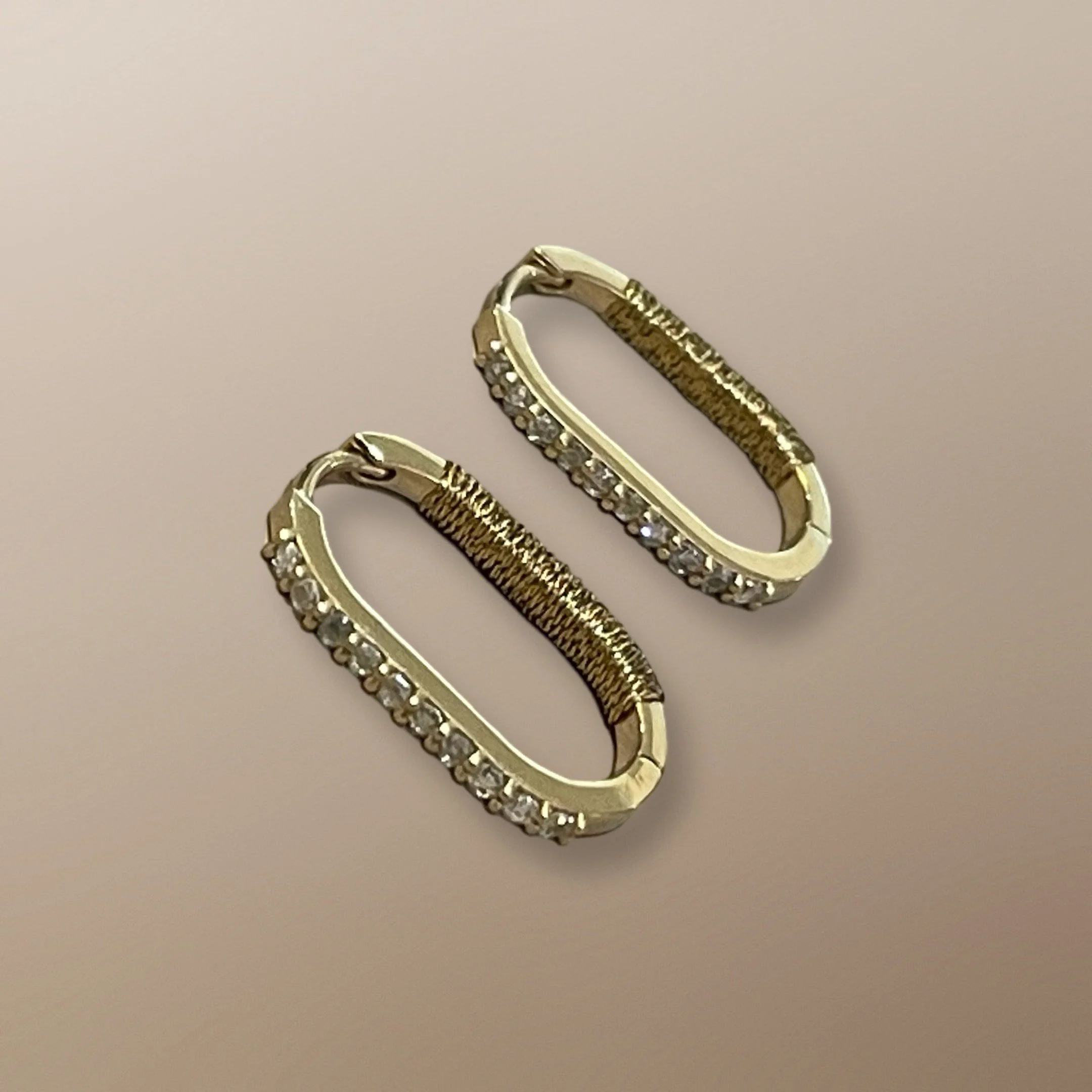 EPLS100NC 20MM 14KT YELLOW GOLD AND ROSE CUT DIAMOND EARRINGS .25 CTW