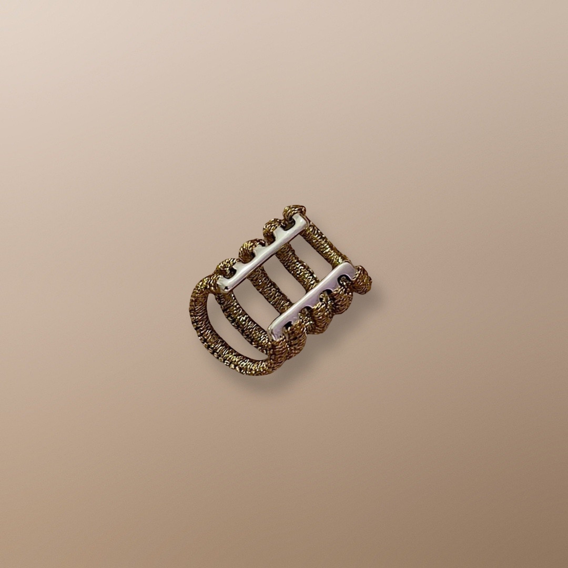 ERCBG108 GLD FIVE ROW STERLING SILVER EAR CUFF HAND WOVEN WITH GOLD CORD 2.JPG