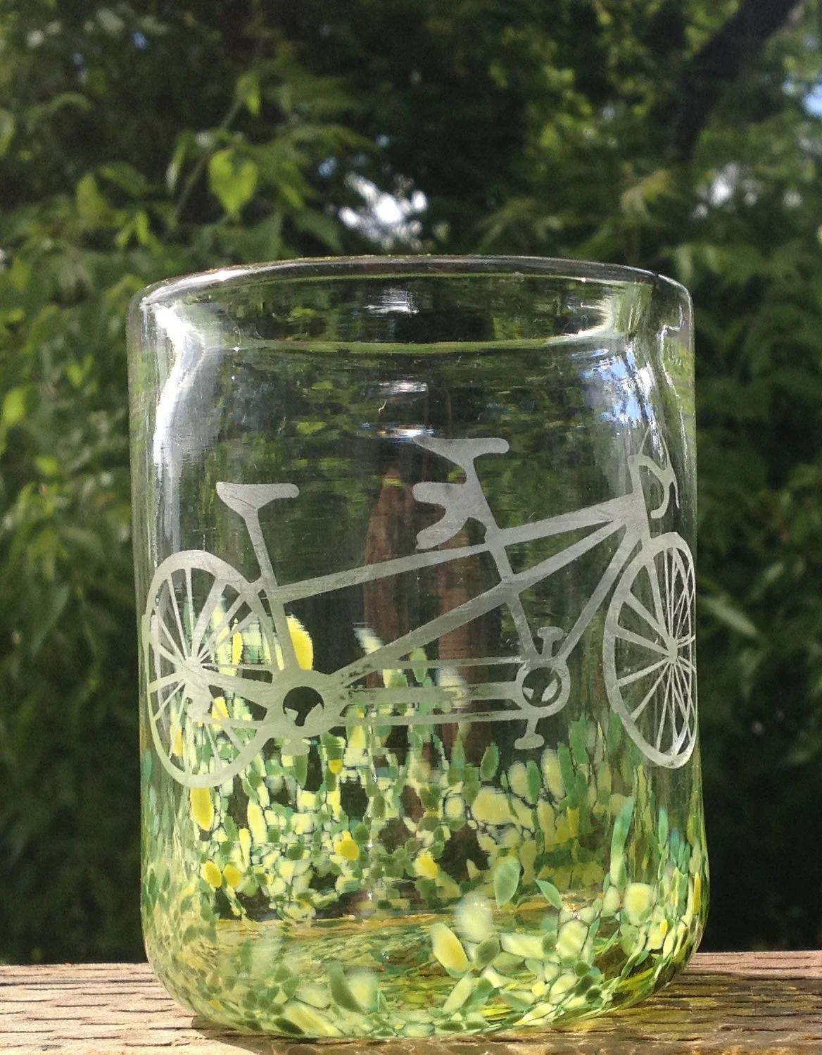 Tandem Bicycle glass Glassisum Designs Livingston MT