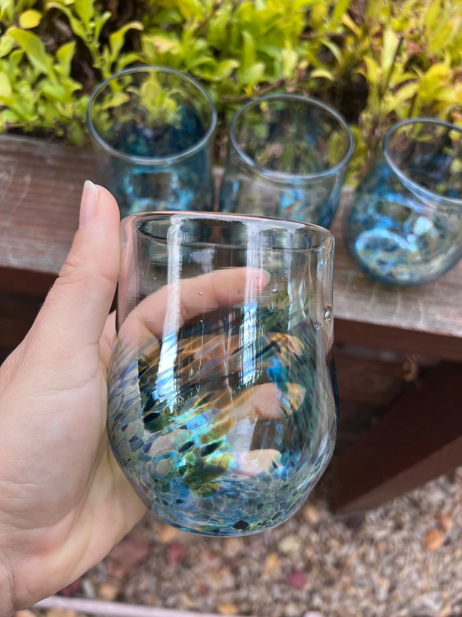 Stemless Wine Glass Handblown Glasses Custom Glassware