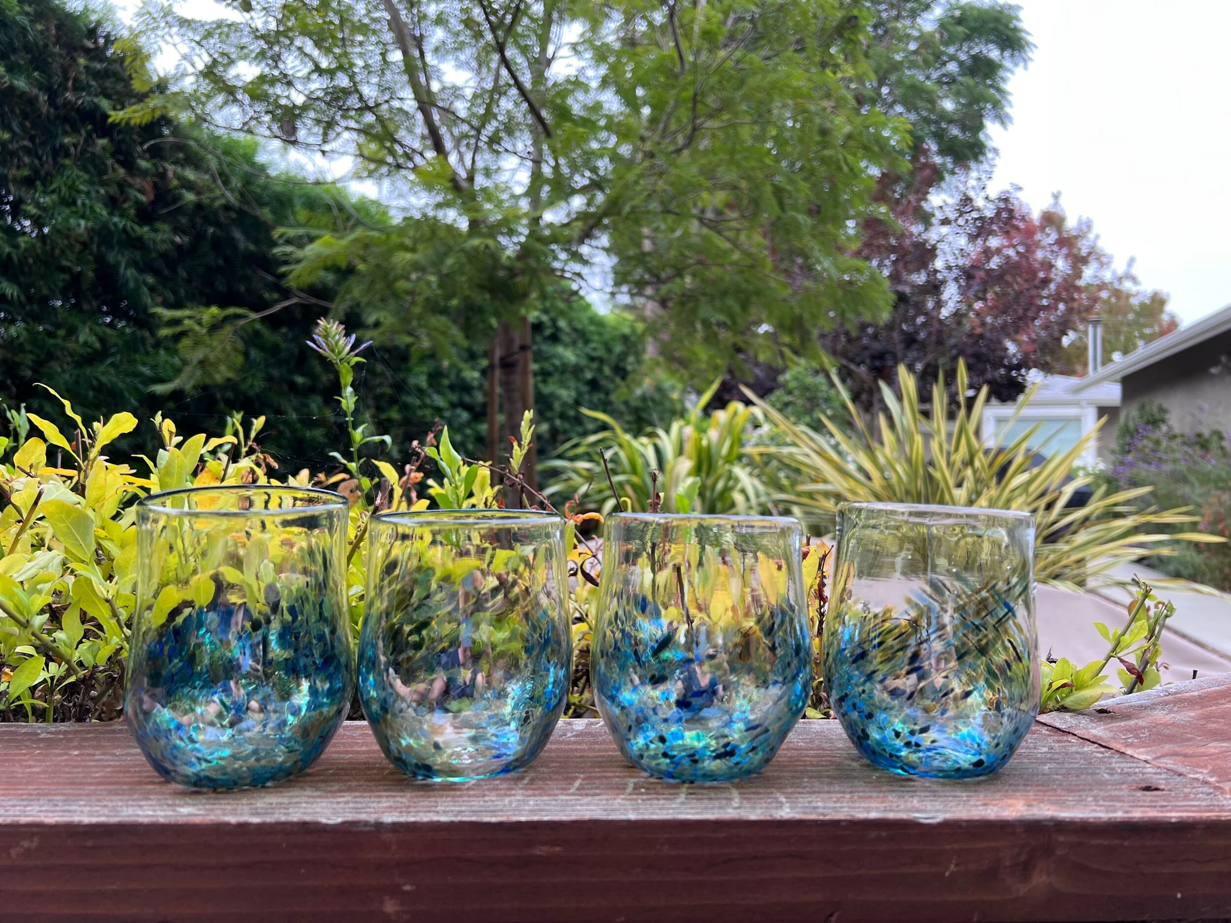 Handblown Glasses Glassware Custom Glassware Stemless Wine Glass