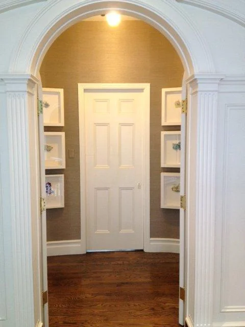 small piles outside a master bedroom