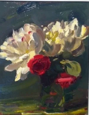 peonies + roses on green   2012
