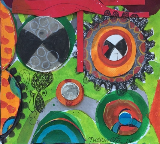 untitled 2014 mixed media collage on paper 9 x 10 inches