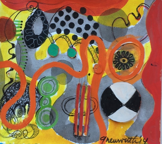 untitled 2014 mixed media collage on paper 9 x 10 inches