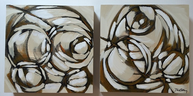 beyond i & ii 2014 mixed media on panel 12 x 12 inches each