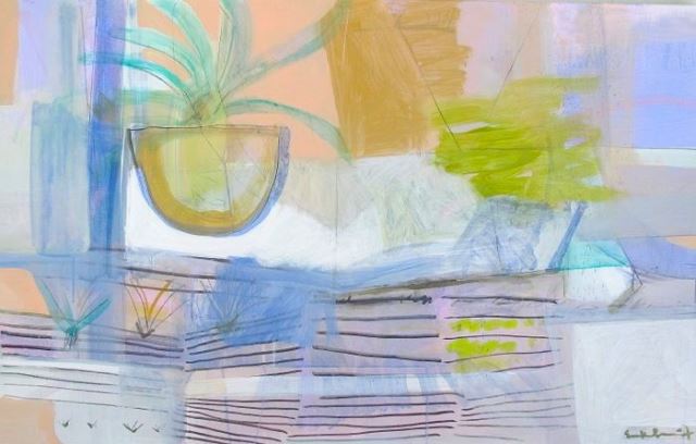 mambo taxi 2014 mixed media on linen 30 x 48 inches