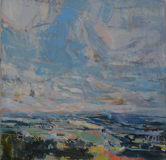ideas and atmosphere | 60 x 60 | oil, wax and graphite on canvas | 2015
