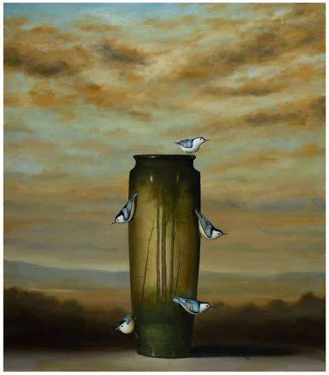 vase and nuthatch 2016