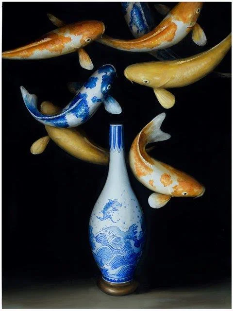 koi and wave vase 2016