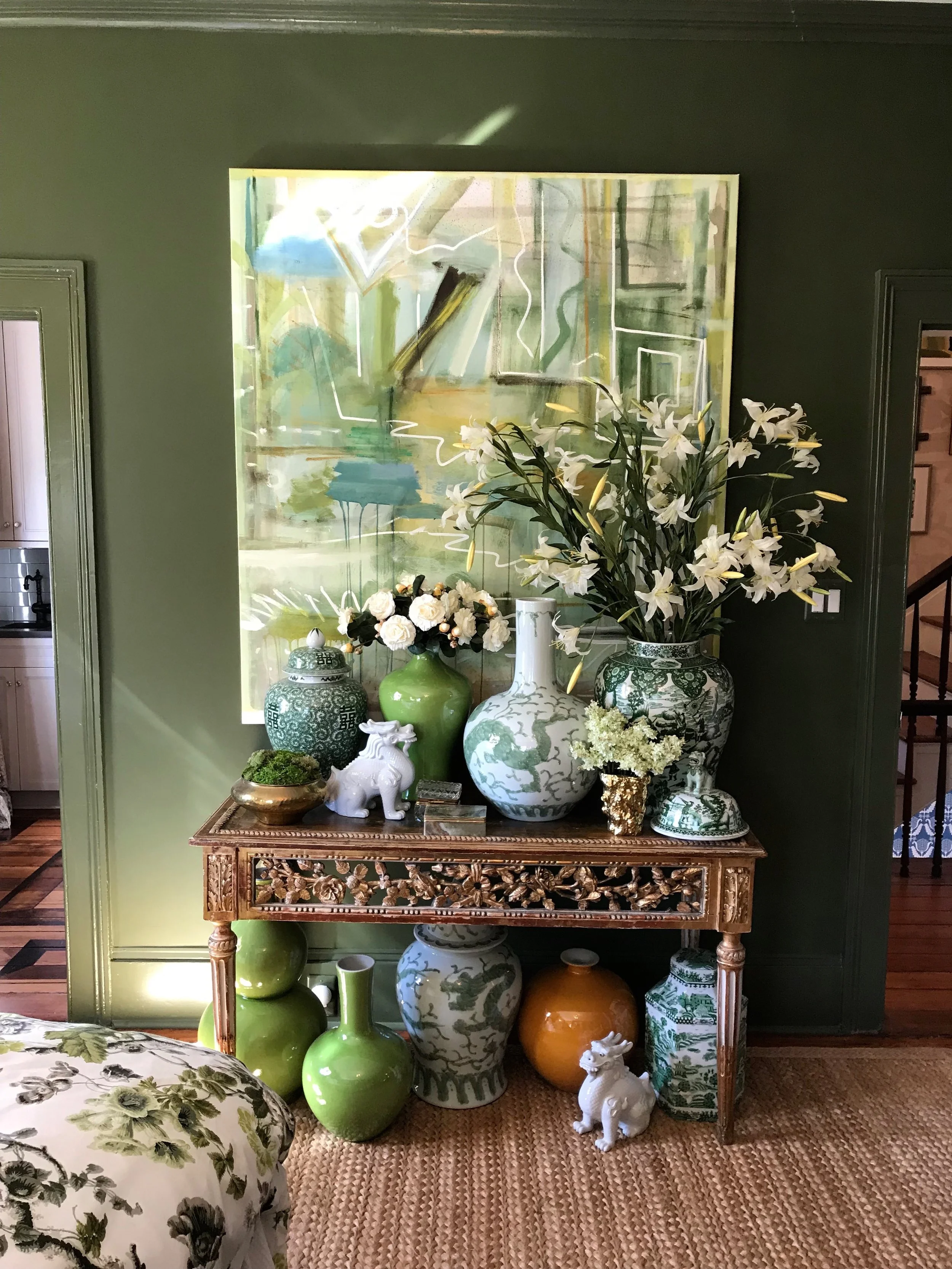 master bedroom by melanie turner interiors large abstract by sally king benedict