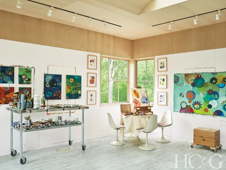 melinda hackett’s studio whose paintings are featured in INTRO 7