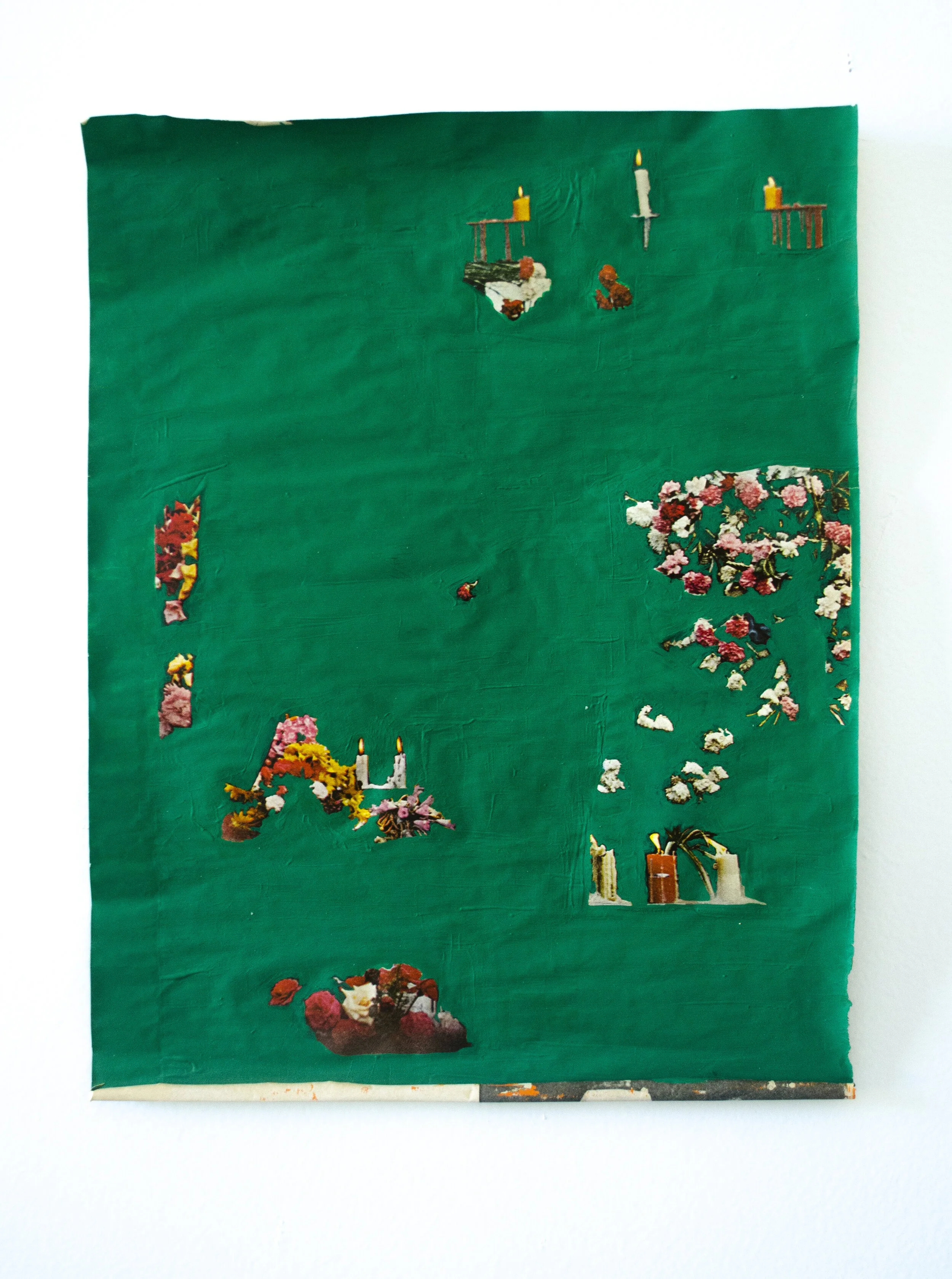    Spring Light Never Dims    Life magazine page, gesso  14” x 12”  2020 