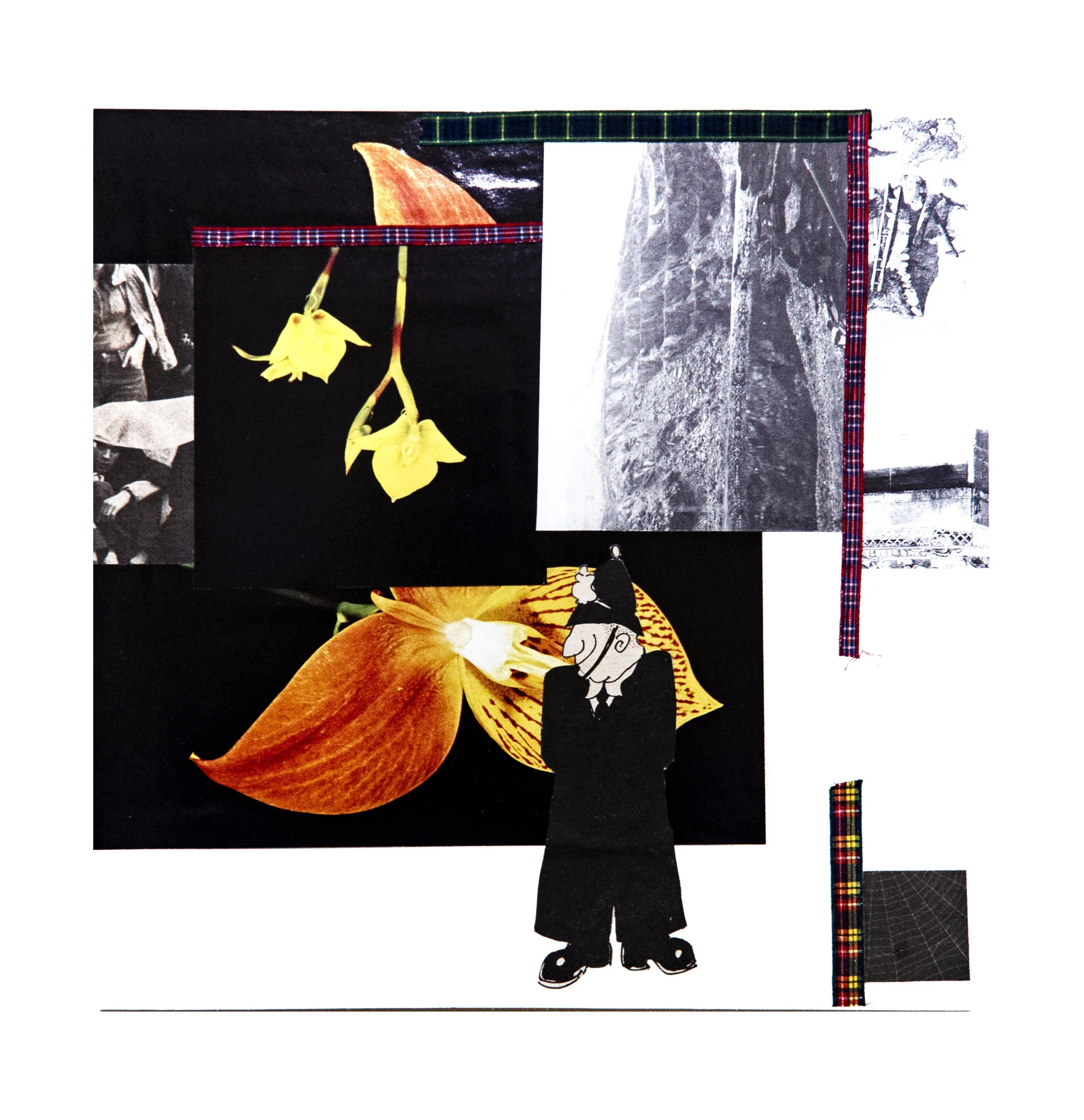    (Enclosed)    Collage, wood, ribbon  12” x 10”  2022 