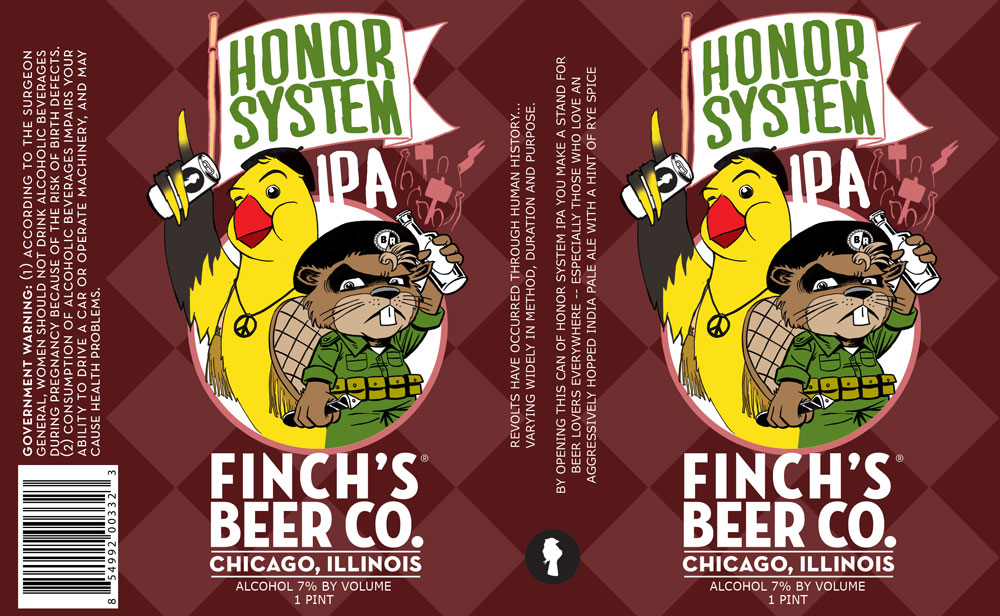 Honor System IPA from Finch Beer Co. design by Gaelan Kelly