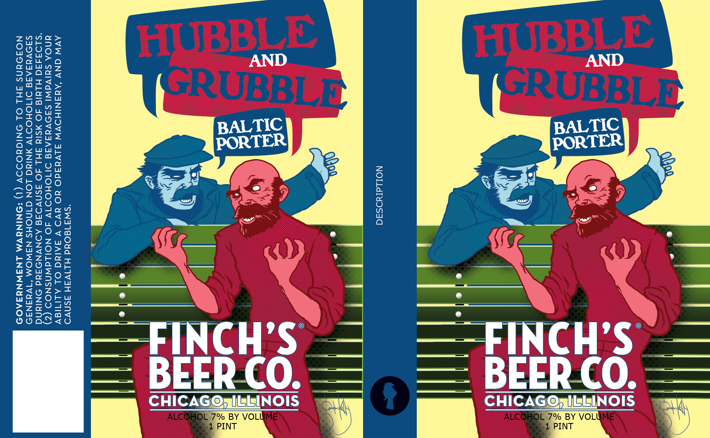 Hubble and Grubble Baltic Porter label design by Gaelan Kelly