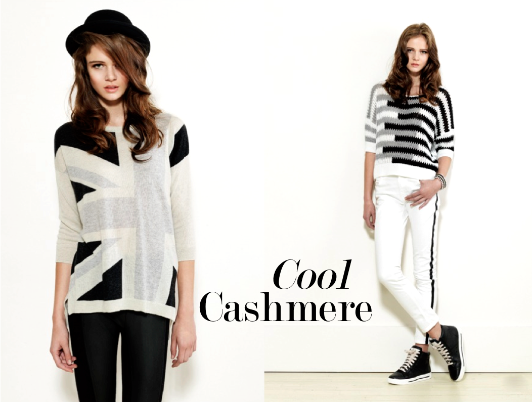 Autumn Cashmere Union Jack Sweater - Grey $340 Autumn Cashmere Geometric Stripe Sweater $210