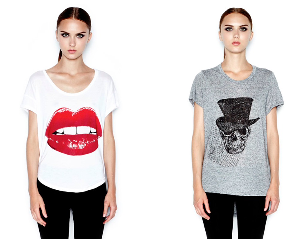 Lips Tee $110 Foil Skull Tee $118