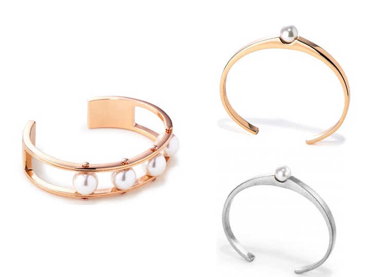 Lyons Cuff Bracelet in Rose Gold $95 | Blanchett Bracelet in Rose Gold & Silver $80