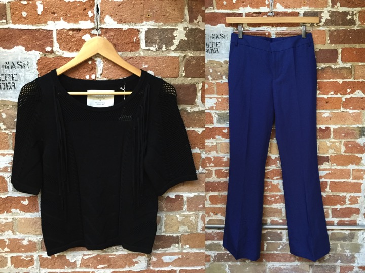 Fine Collection Fringe Sweater $175 Tiger Of Sweden Wide Leg Trouser $249