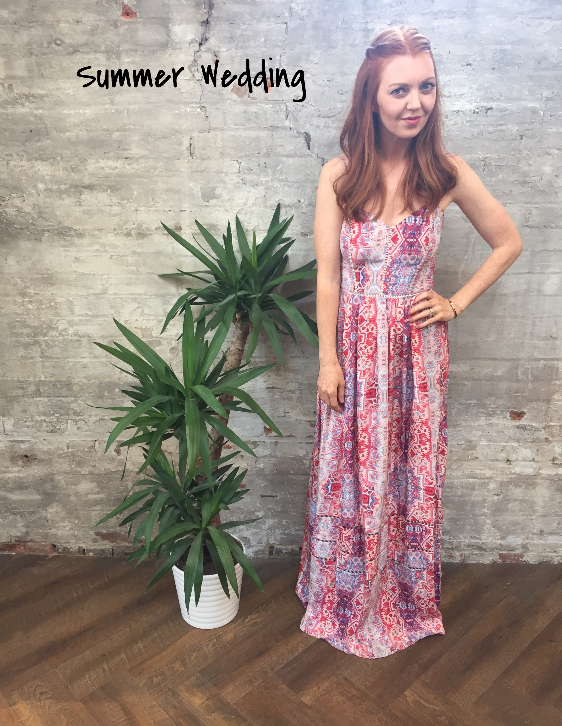 Wedding season is upon us, how many invites do you have? The goal is not out shine the bride while still looking amazing and being comfortable for a long day of photos, cocktails, eating and dancing. Welcome to every girls summer fashion challenge! Long, beautiful maxi dresses are the answer-stunning patterns, slimming silhouettes and no one sees your feet when you kick off your shoes for late night dancing. Parker Printed Maxi Dress $398