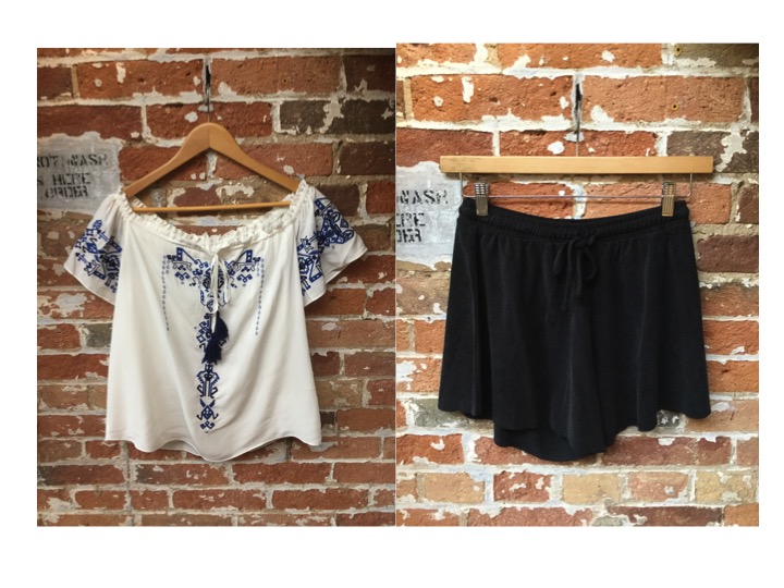 Parker Embroidered Off The Shoulder Top $248 American Vintage Short $148