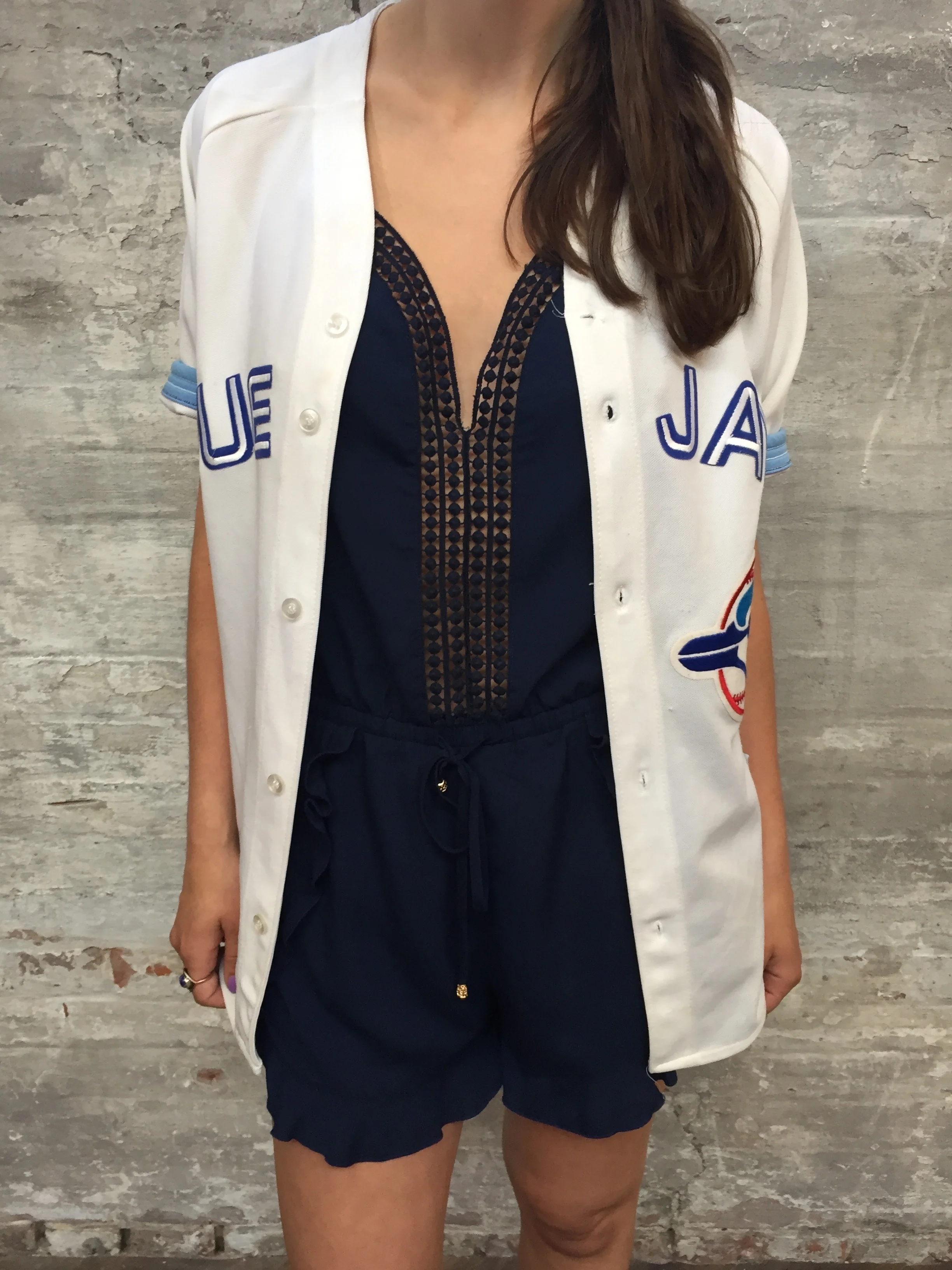 Heartloom Romper $158 Grab your own Jay's Jersey or hat to really add some flare to this look!