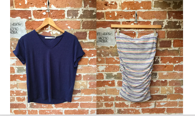 Tiger of Sweden Linen Tee $79 Velvet Stripe Skirt $148