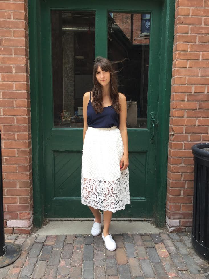 Street Festival Markets, Street Festivals, Block partys - a sense of community is everywhere in the city and you just have to find the right one. Head to the beaches for garage sales, walk around neighbourhoods and parks to find a little farmers market, just get outside! Alex is wearing: American Vintage Tank $68, Parker Lace Skirt $268, Lacoste Slide Ons $165