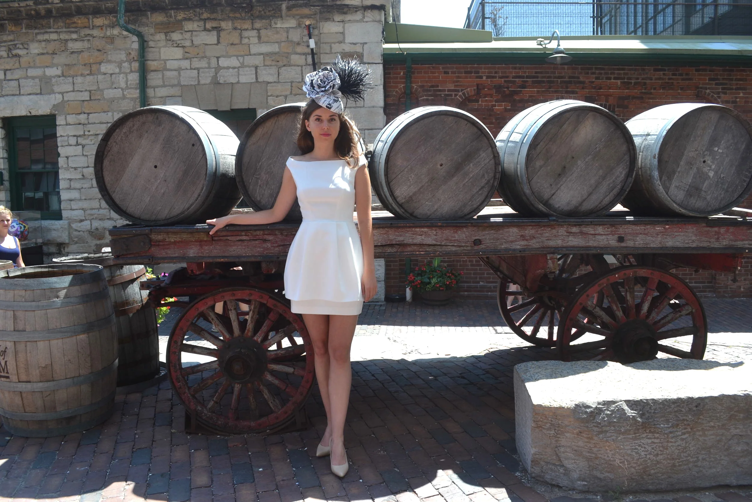 Sophie is wearing a Keepsake mini dress $260 and TIger of Sweden heels $240