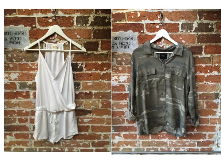 Bella Dahl Romper $225 Rails Camo Shirt $225