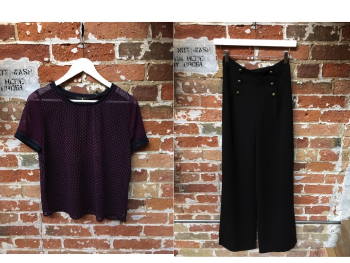 Maison Scotch Sheer Tee $119 Suncoo Wide Leg Pants $180