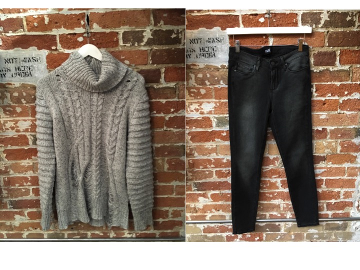 Nana Judy Distressed Turtleneck $139 Paige Verdugo Grey Jeans $298