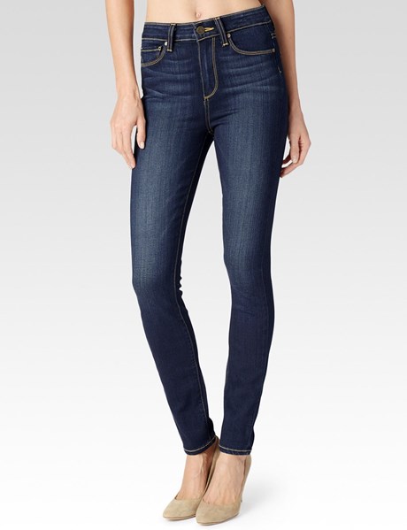 Margot: The highest rise of all! Skinny all the way down, this 70’s high rise revival with an 11” rise, transcend fabric and all in a cool true blue.
