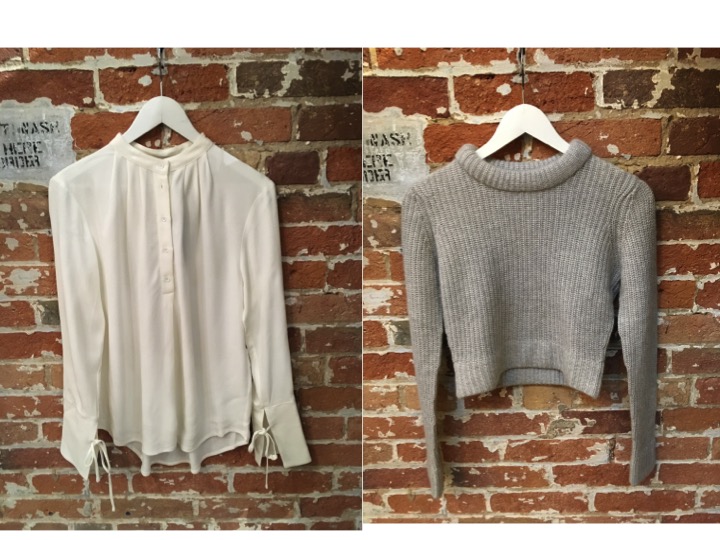 Tiger of Sweden Bell Sleeve Blouse $199 Autumn Cashmere Cropped Sweater $295