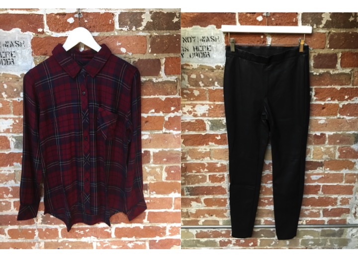 Rails Flannel Shirt $215 Cupcakes & Cashmere Vegan Leather Pants $138