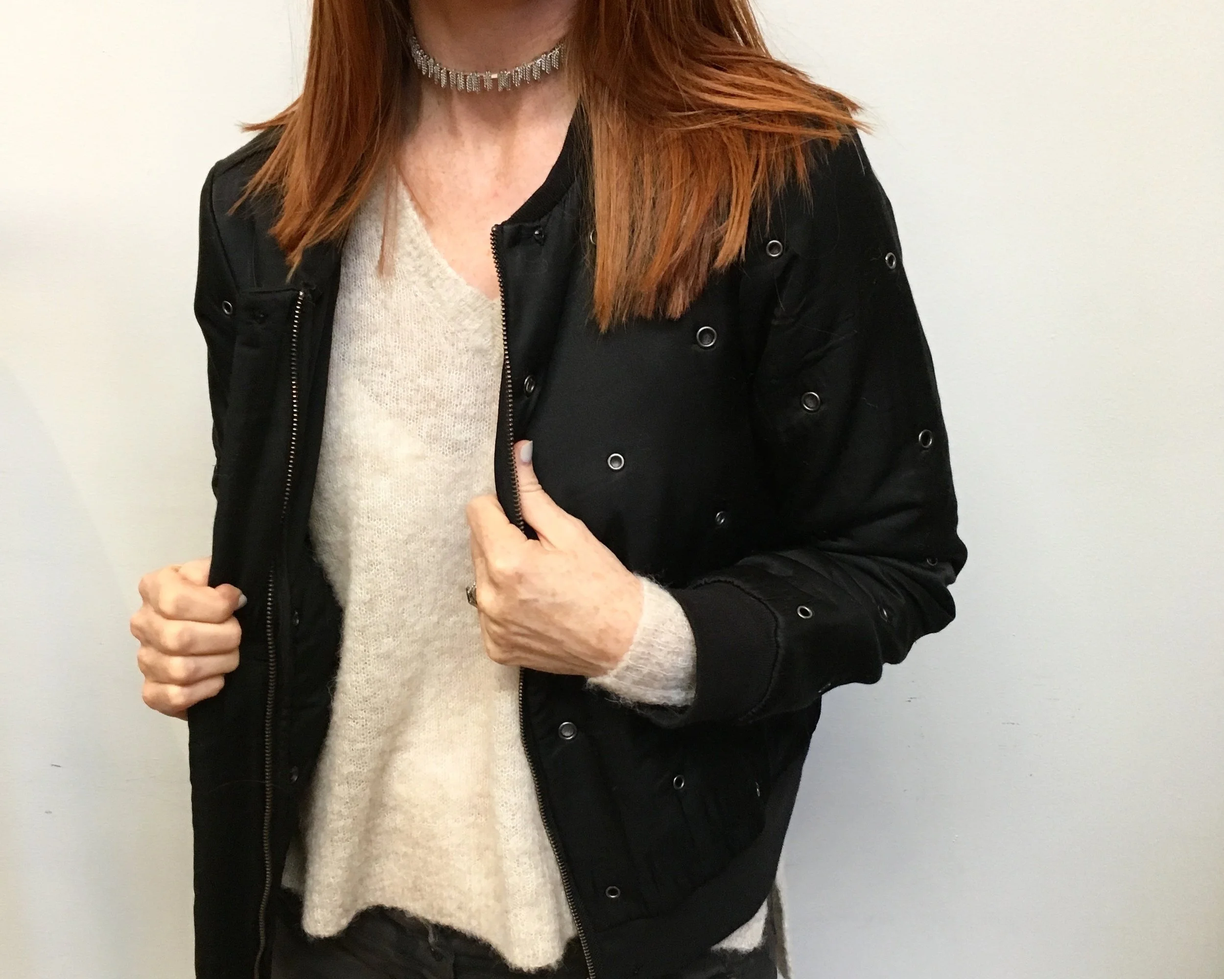 Velvet Bomber WAS $360 NOW $252 LINE Cashmere Sweater WAS $299 NOW $209