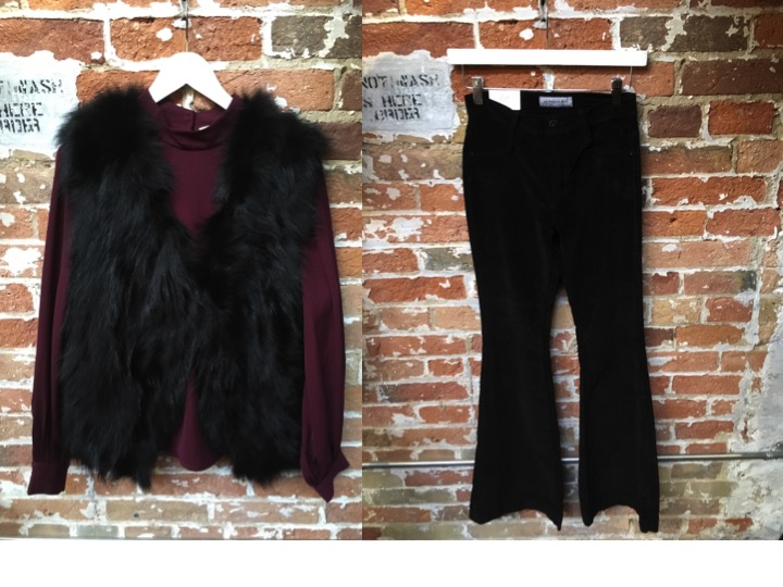 Fox The Label Fur Vest Restocked ! $359 James Jeans Velvet Flares $350