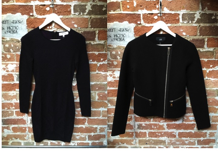 John & Jenn Val Bodycon Dress $199 Line Moto Jacket $349 ** staff favourite**
