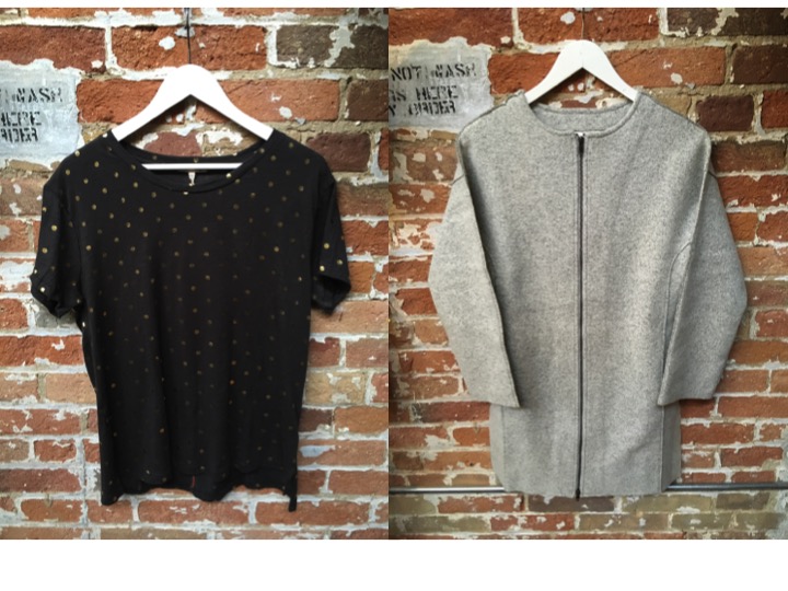 Sundry Gold Dot Tee $115 FINE Collection Wool Woven Coat $438