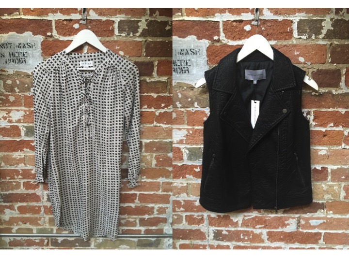 Velvet Tunic Dress $250 Cupcakes & Cashmere Leather Vest $158