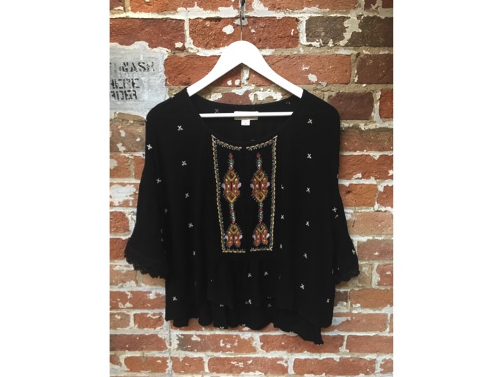 Velvet Embroidered Boho Blouse $265